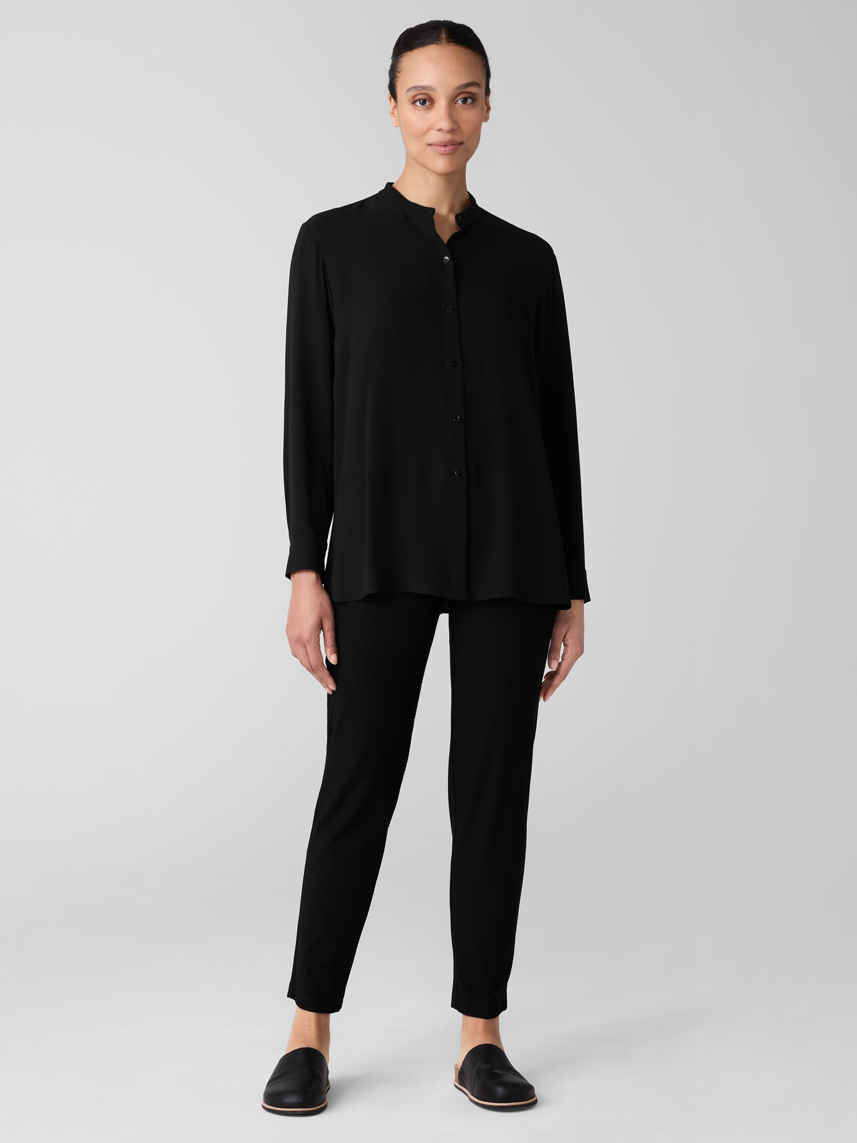 Washable Stretch Crepe Slim Pant | Eileen Fisher