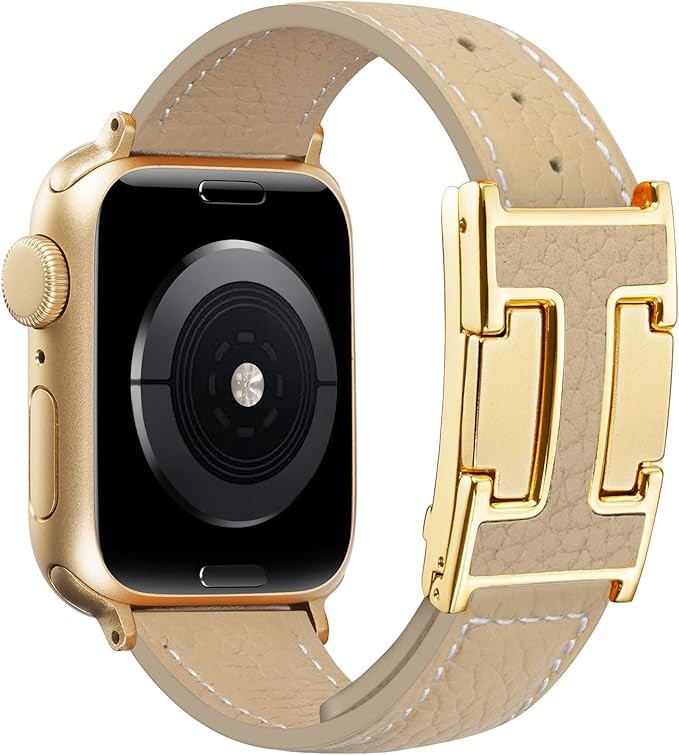 Leather Magnetic Band Compatible with Apple Watch Bands 38mm 40mm 41mm 42mm 44mm 45mm 46mm 49mm f... | Amazon (US)