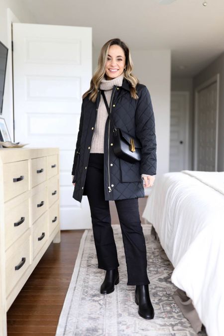 Outfit idea with Chelsea boots! 

Sweater: xs 
Coat: petite 0 (sized up) 
Jeans: petite 24 (tts) 
Boots: tts slim fit 
Also linking a similar coat from Quince that fits me well in xs (a little more oversized than the j.crew coat) 

#LTKshoecrush #LTKstyletip #LTKSeasonal