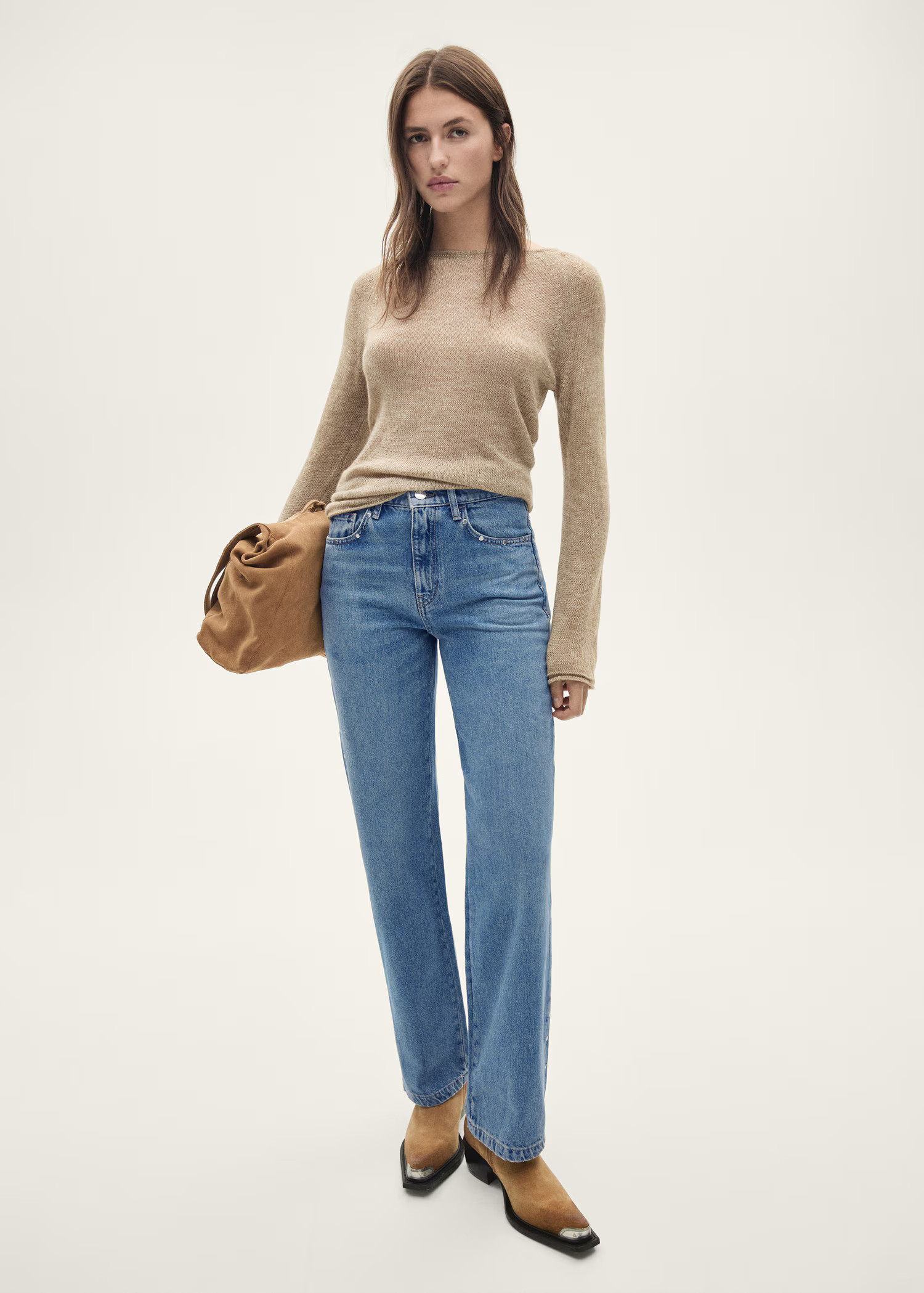 Billie jeans with decorative studs - Women | MANGO USA | MANGO (US)
