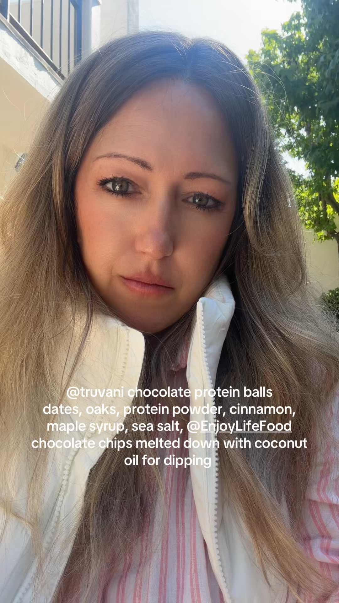 Puffer vest and protein ball treats
