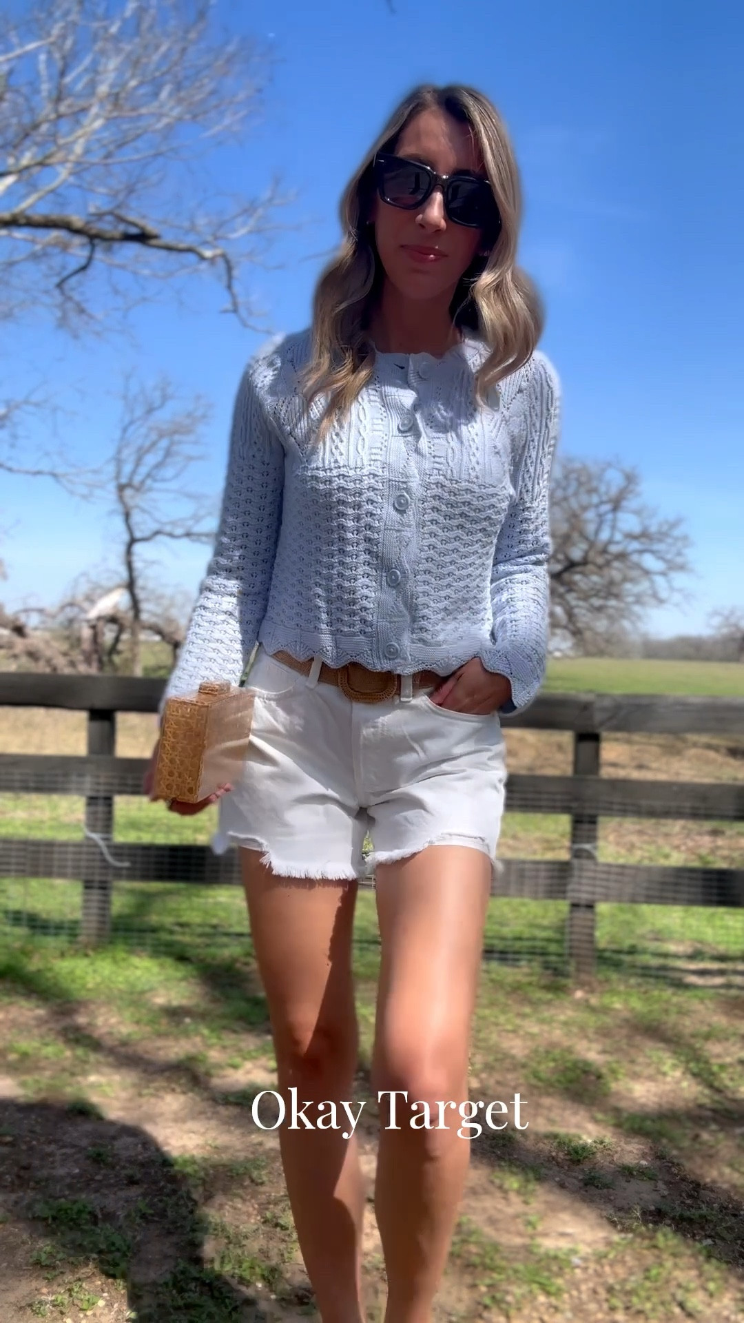 In love with this scalloped light blue cardigan from Target! Wearing an XS. These short feel like Agolde but without the high price tag. Wearing my normal size 2 but could’ve done a 0, they run generous. Target spring, target shorts, target Easter, target spring shoes, summer outfit. Glassalwaysfull 

#LTKmomlife #LTKootd #LTKOver40