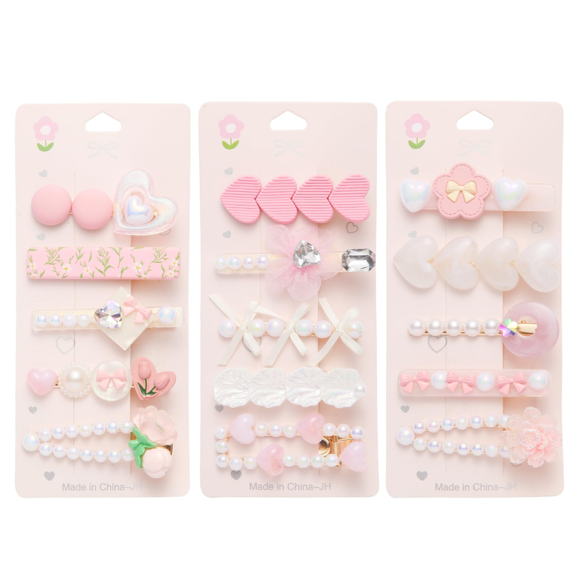3 pack Hair Clips for Girl and Women 2.36 inch Fashion Hair Clips Set Pearl Acrylic Resin Hair Ac... | Amazon (US)