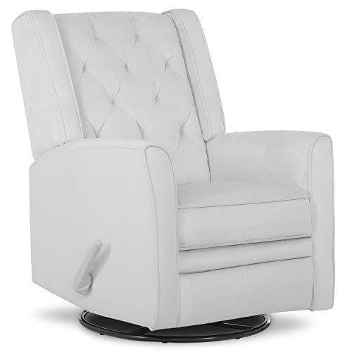 Evolur Linda Upholstered Plush Seating Swivel Glider in Misty Grey, Greenguard Gold Certified, Modern Nursery Glider, Tool-Free Assembly | Amazon (US)