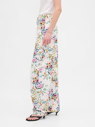 High Rise Floral Barrel Jeans | Gap (US)