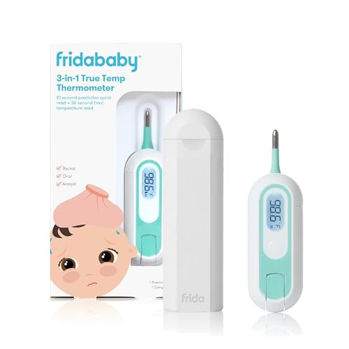 Frida Baby 3-in-1 Rectal, Underarm & Oral Thermometer for Kids, Digital Baby Thermometer for Infants, Toddlers, & Kids, Quick & Accurate Temperature Check, Includes Carrying Case for Storage | Amazon (US)