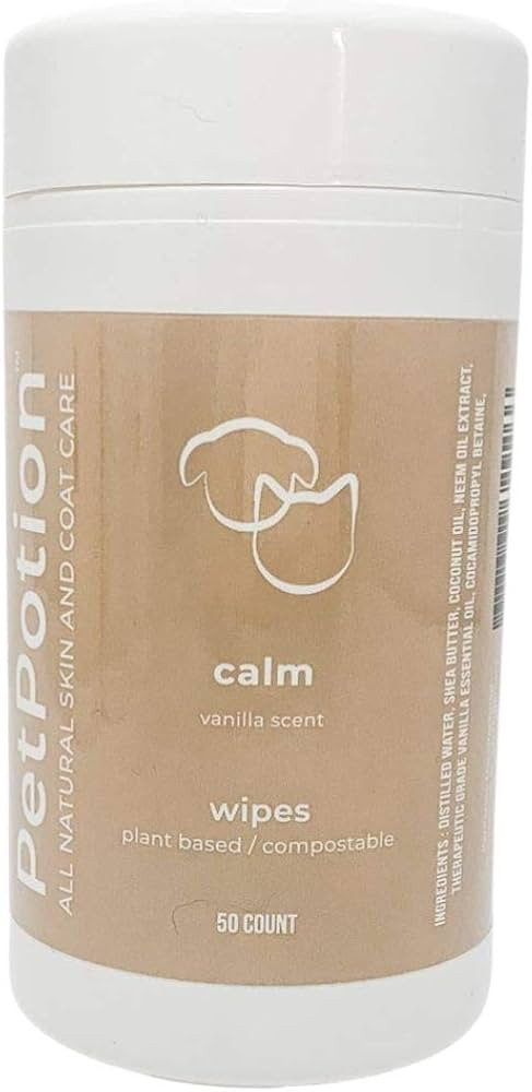 PetPotion Calm Dog Wipes - Plant Based & Compostable Pet Wipes - Dog Cleaning Supplies for Smelly... | Amazon (US)