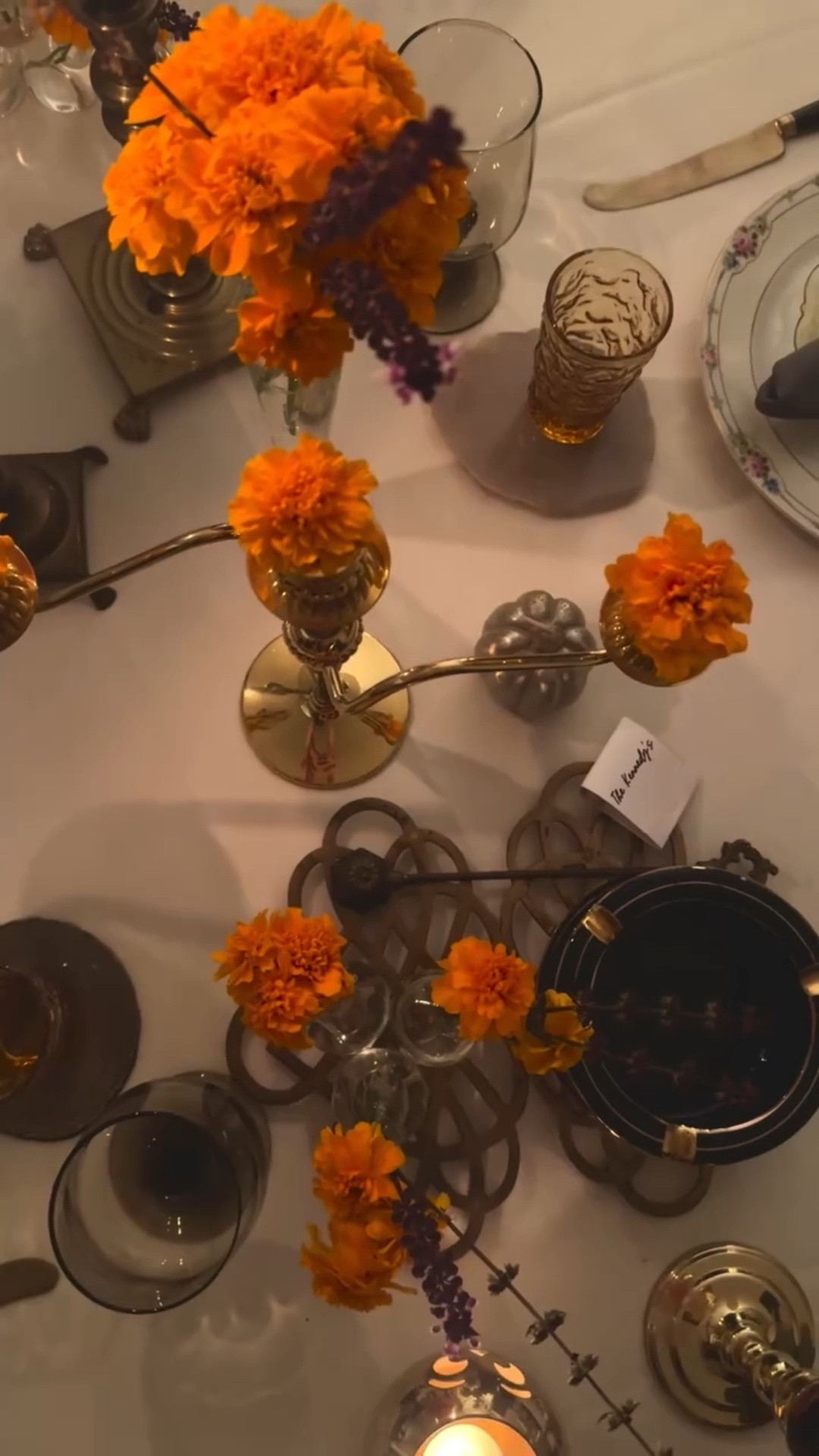 Vintage Halloween Tablescape inspired by our garden marigolds, ft. lucid ladybug’s Fall Collection 🧡✨ #halloween #tablescape #vintage #vintagedecor #halloweendecor #marigold #garden