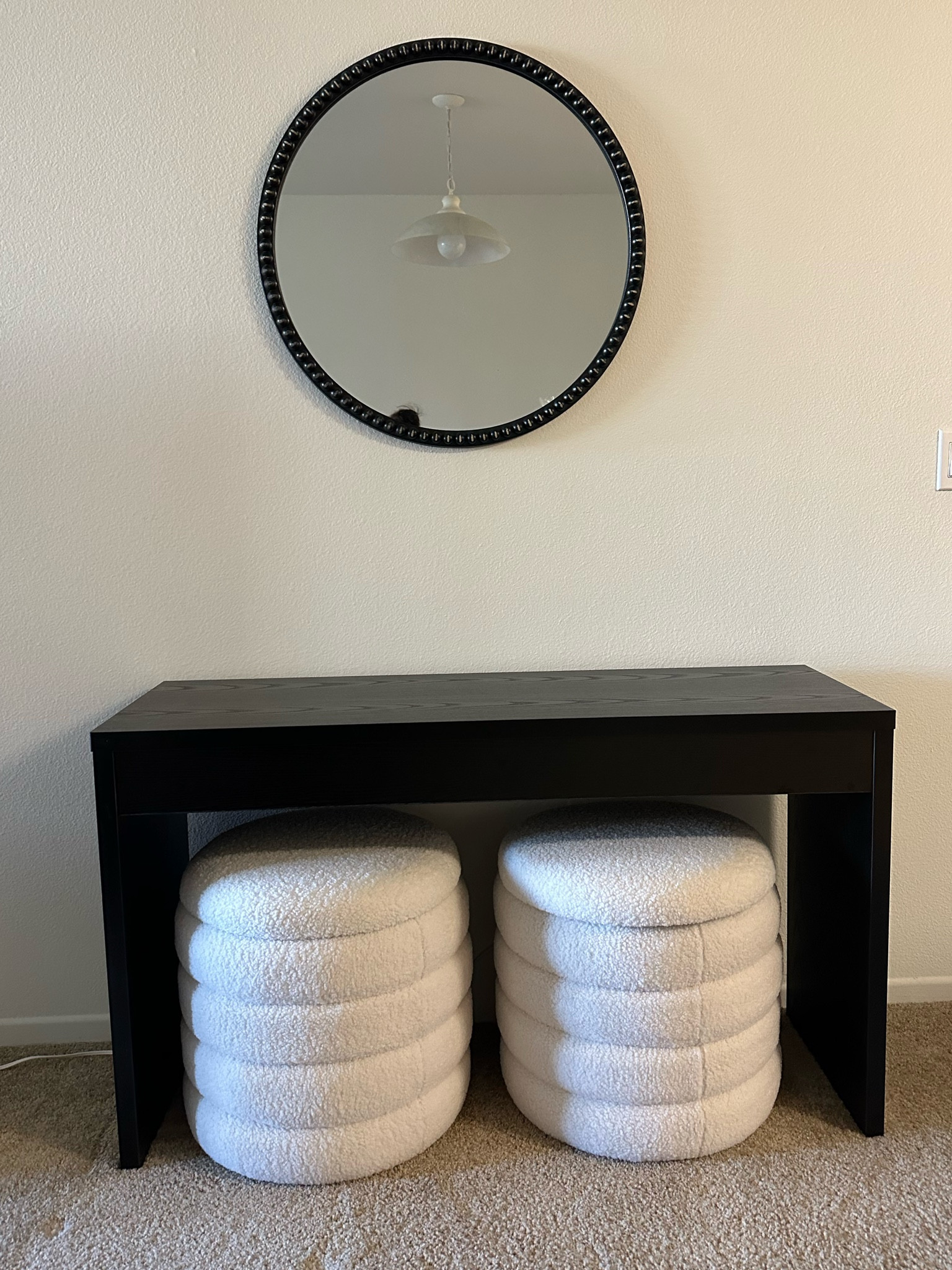 Entryway set up! Console and ottomans are from Amazon! 

#LTKhome #LTKstyletip #LTKfindsunder100