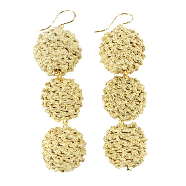 Europa Knotted Raffia Earrings | Moon and Lola