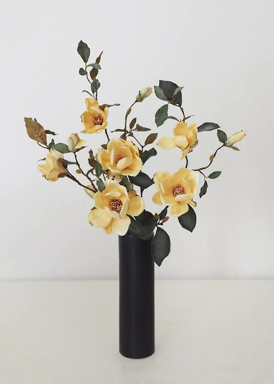 Mustard Artificial Magnolia Branch - 35" | Afloral