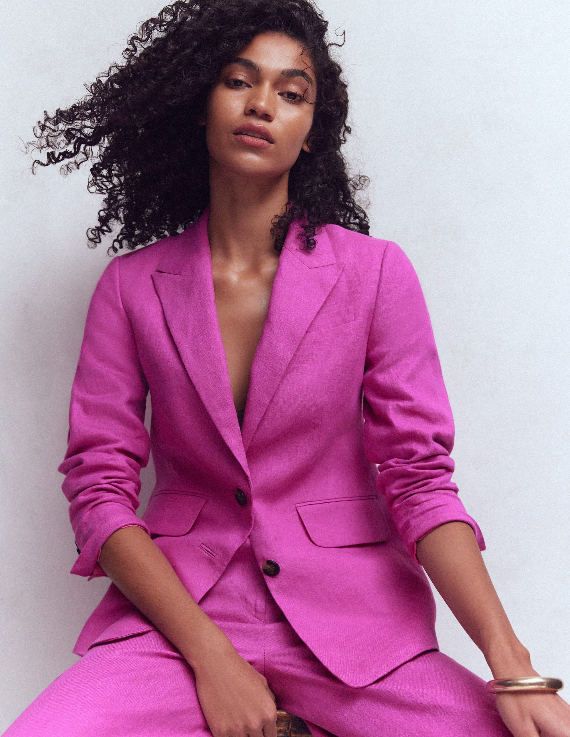 Boden Women's Stamford Linen Blazer in Purple | Size 16/18 | Boden (US)