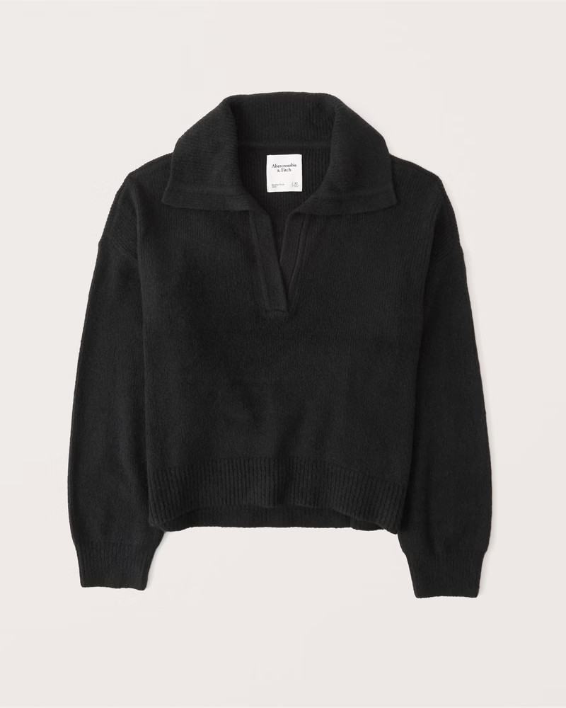 Women's Notch-Neck Sweater Polo | Women's Tops | Abercrombie.com | Abercrombie & Fitch (US)