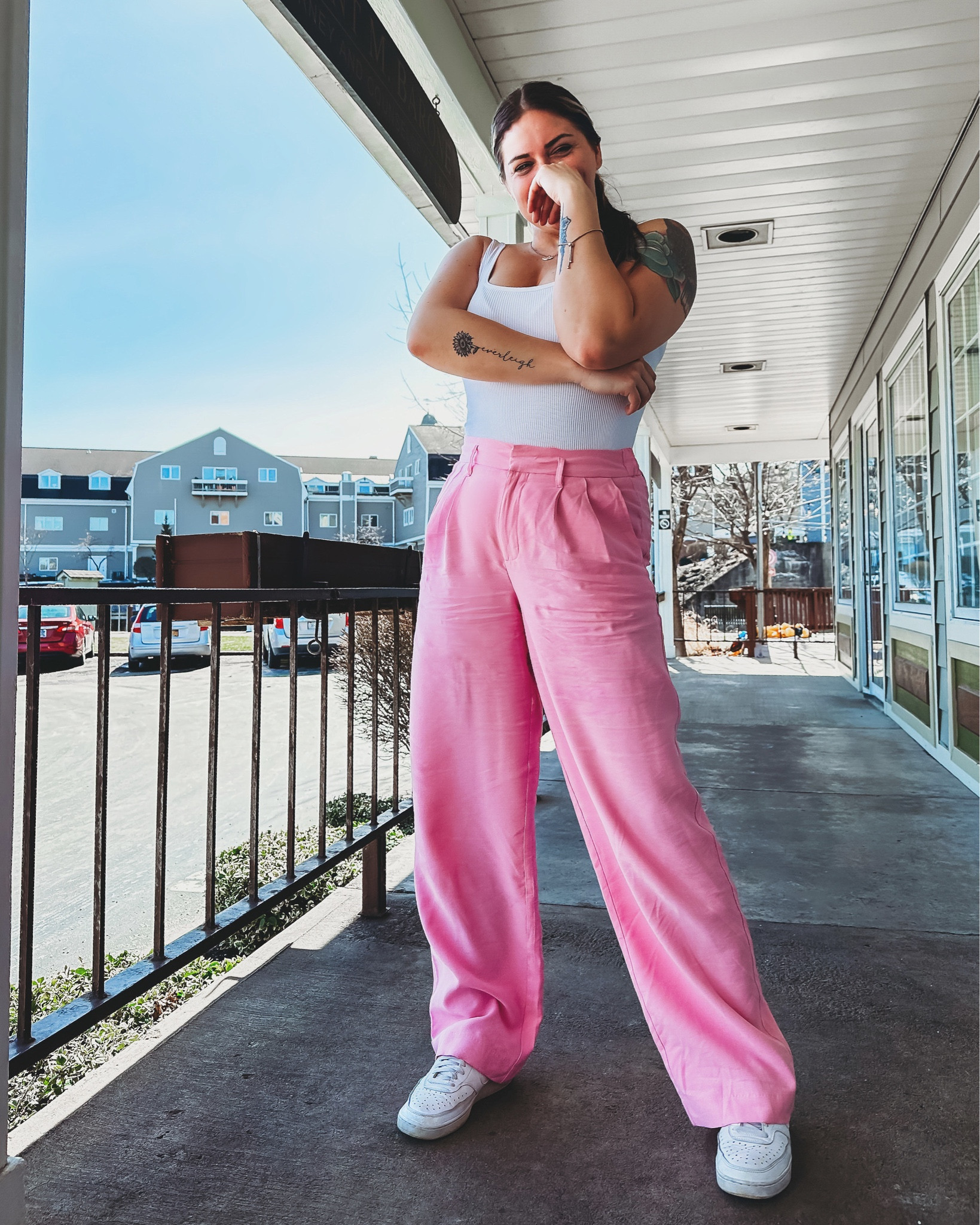 Trouser outfit, pink pants, pink trouser pants, spring fashion, spring style, spring fashion finds, amazon fashion, target, trousers, shaping bodysuit, casual outfit, comfy outfit, midsize, midsize fashion 

#LTKmidsize #LTKstyletip #LTKSpringSale