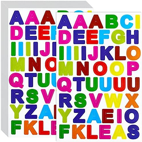 Waynoda 60 Sheets 2880 Pieces Alphabet Letter Stickers Self Adhesive Colorful Sticker for Kids DIY A | Amazon (US)
