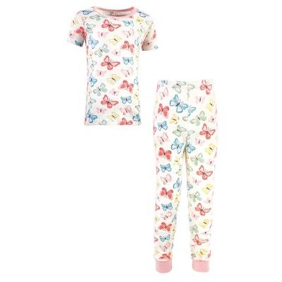 Touched by Nature Toddler and Kids Girl Organic Cotton Tight-Fit Pajama Set, Butterflies | Target