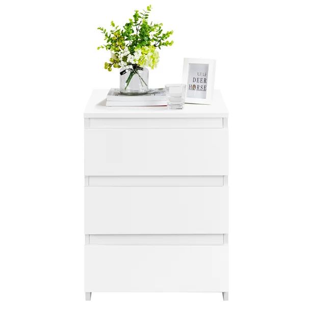 Easyfashion 3-Drawer End Table Large Capacity Storage Cabinet Drawers Dresser, White - Walmart.co... | Walmart (US)