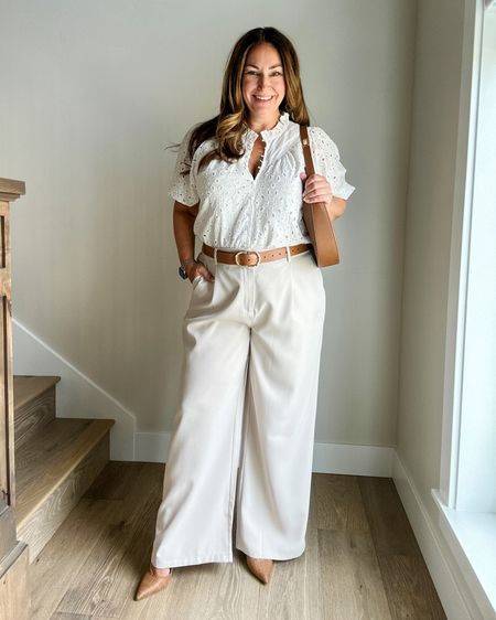 Summer outfit for work with Amazon eyelet top and cream trouser pants

Fit Tips: top tts, L // pants size up, XL

Workwear, business casual, amazon fashion, amazon finds, prime day, prime days TheRecruiterMom

#LTKMidsize #LTKOver40 #LTKWorkwear