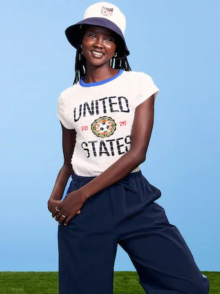 FIFA World Cup 26™ USA Smocked Graphic T-Shirt for Women | Old Navy (US)