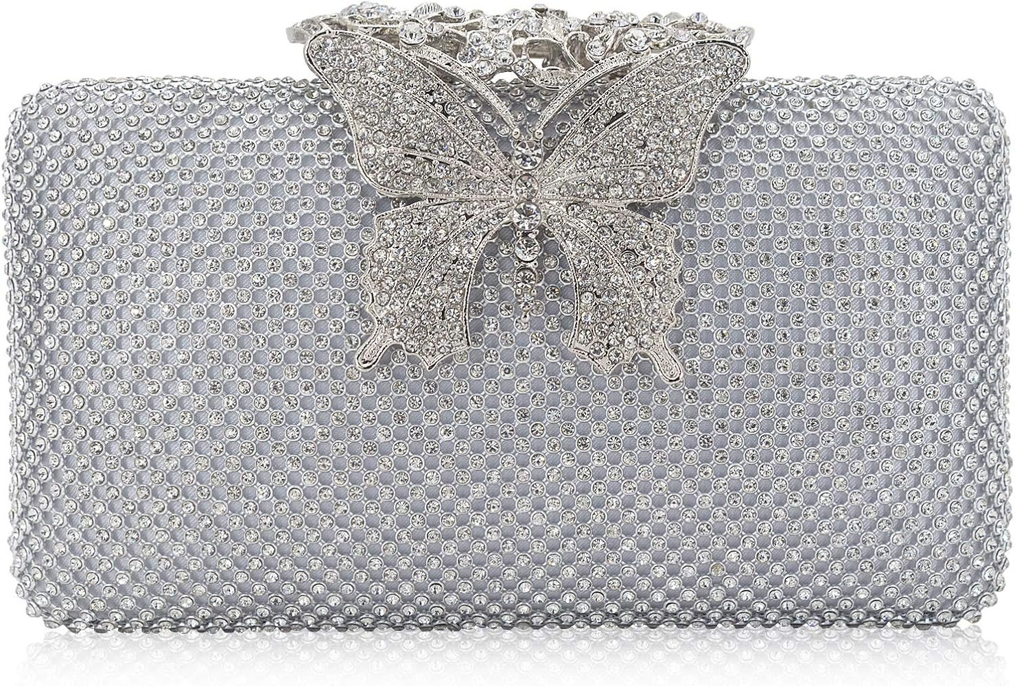 Dexmay Rhinestone Clutch Bag with Crystal Butterfly Clasp Women Evening Handbag Formal Party Purs... | Amazon (US)