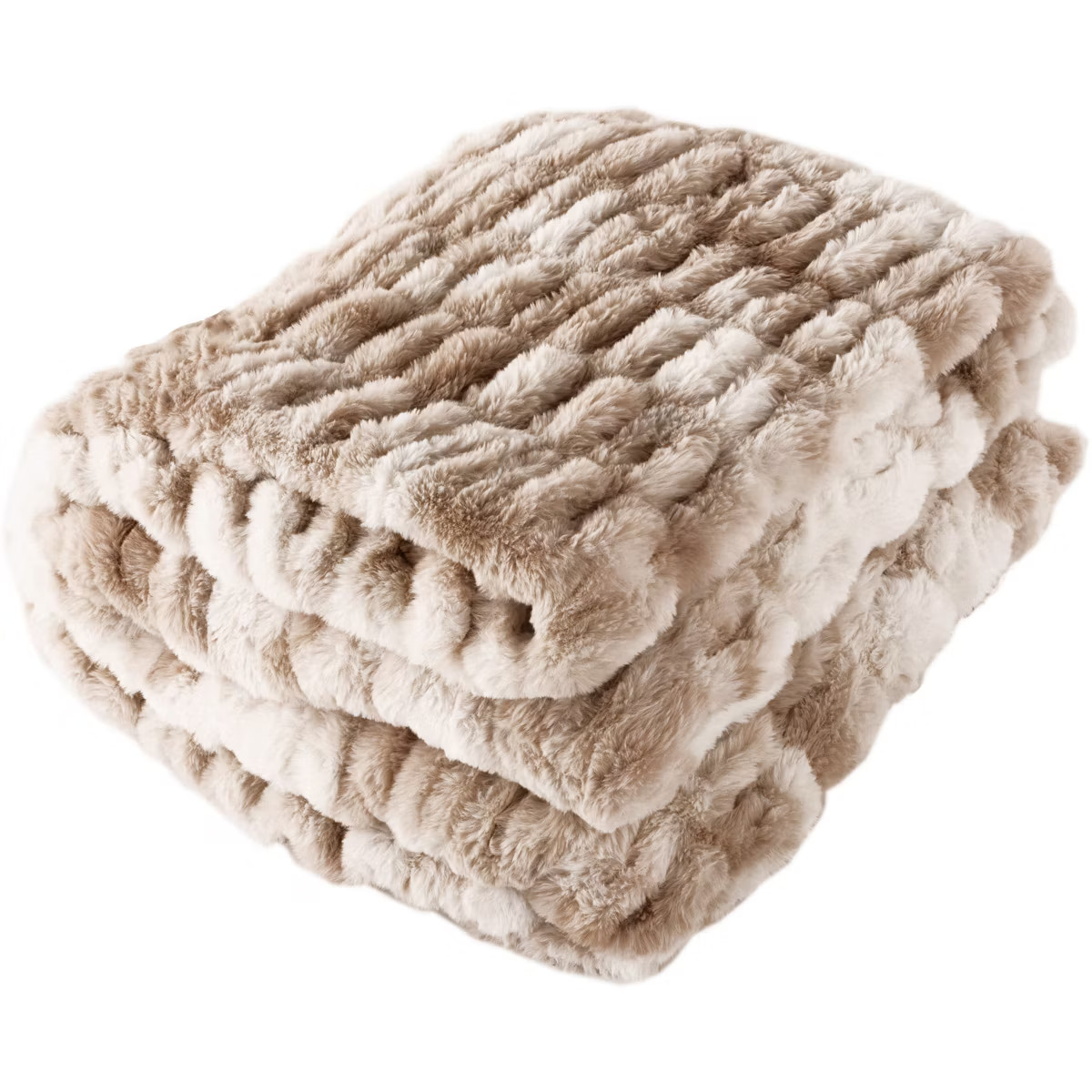 Lavish Home 60x80-Inch Faux Fur Blanket, Taupe | Target
