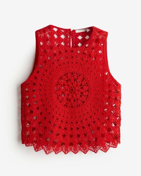 Red crochet tank top and shorts matching set - whole set is $40! 

#LTKfindsunder50 #LTKSeasonal #LTKstyletip