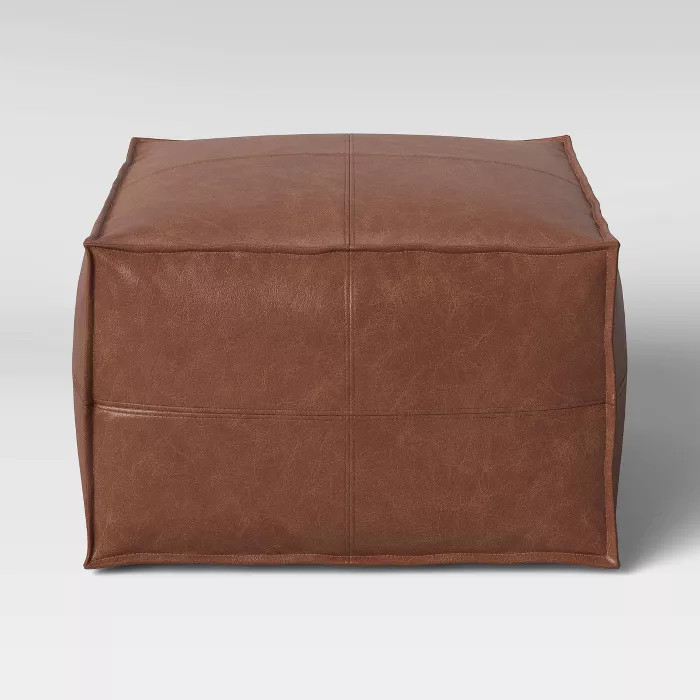 Earl Faux Leather French Seam Ottoman - Project 62™ | Target