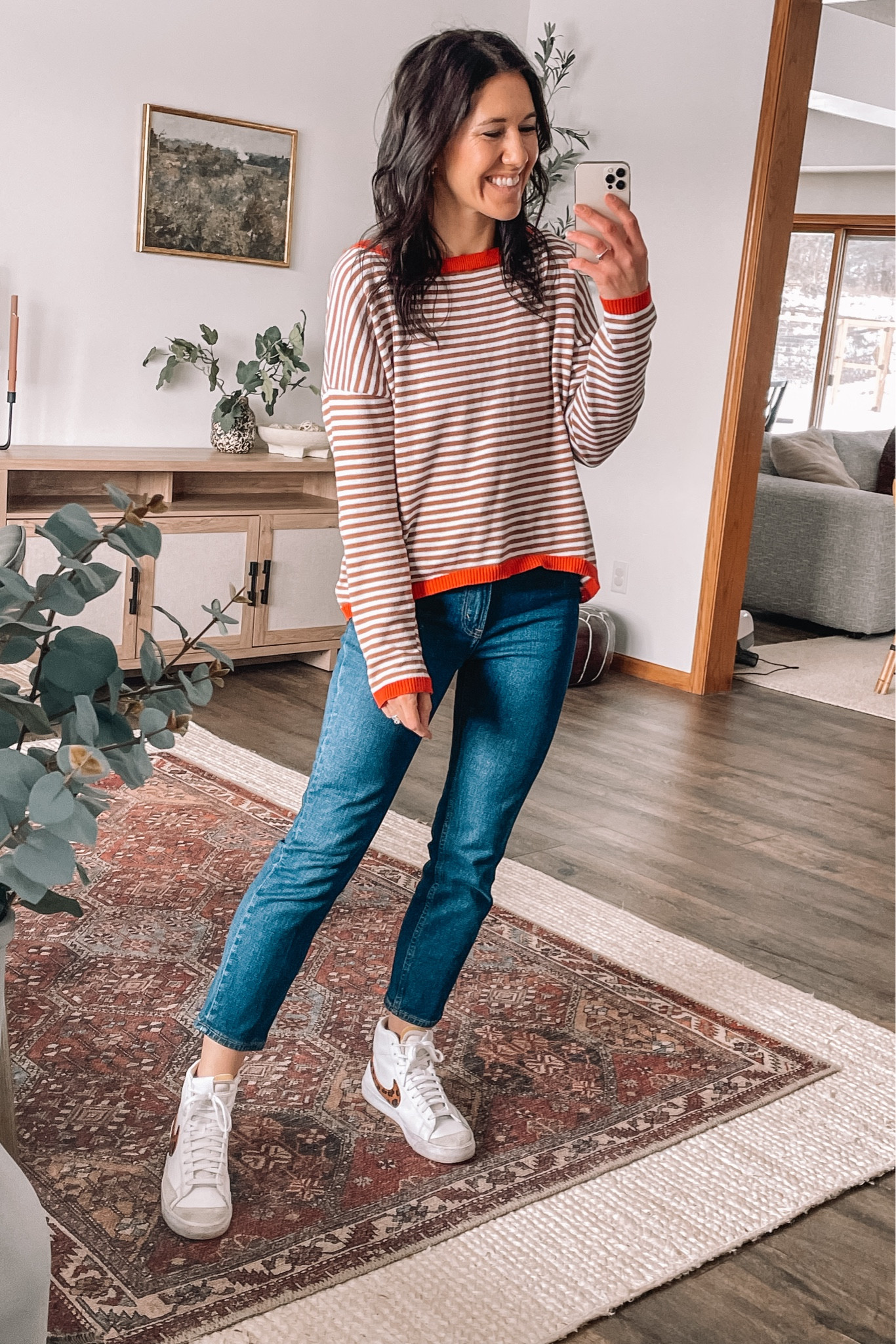 Abercrombie denim 25% off. Ankle straight jeans fit tts, size down if you’re in between 

Back to school
Abercrombie and fitch 
Fall outfits 
Nike sneakers 

#LTKBacktoSchool #LTKSaleAlert #LTKxAF