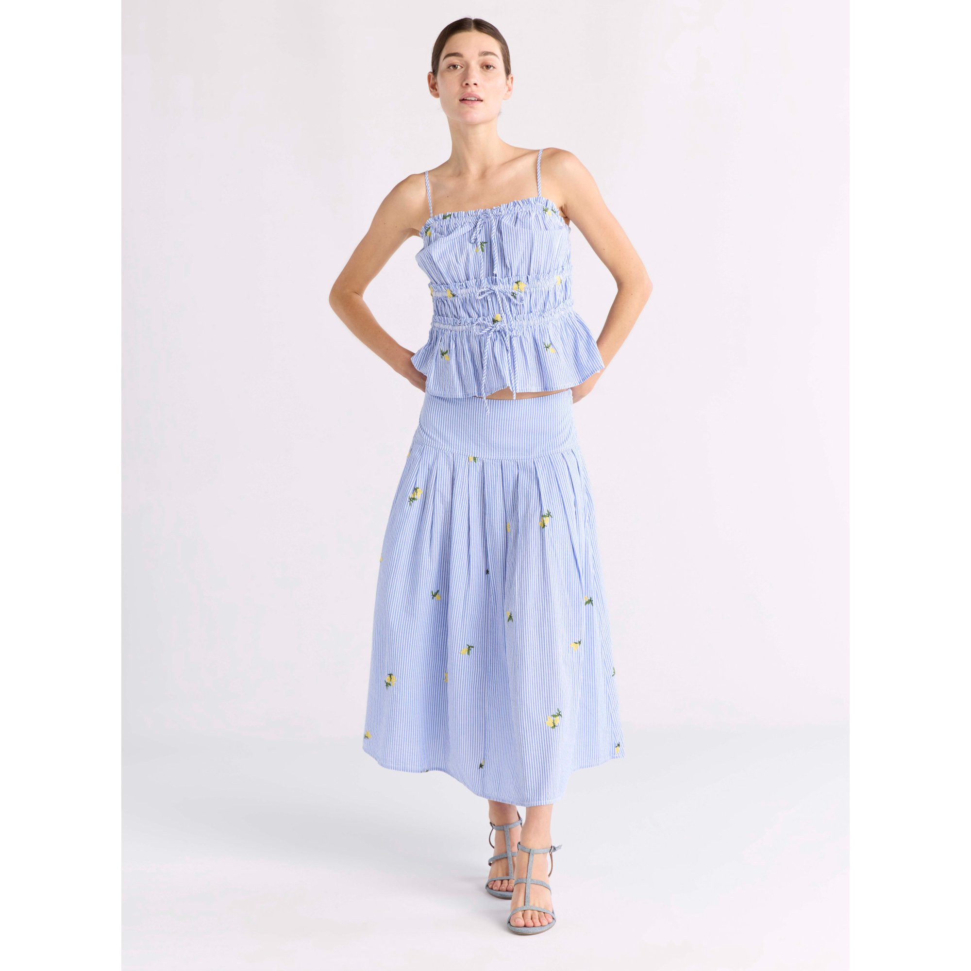Free Assembly Women's Tiered Ruffle Cotton Sleeveless Top, Sizes XS-XXL | Walmart (US)
