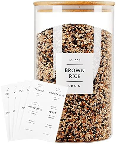 1 Gallon Large Glass Food Storage Containers With Airtight Bamboo Lid - Kitchen Glass Storage Jar... | Amazon (US)