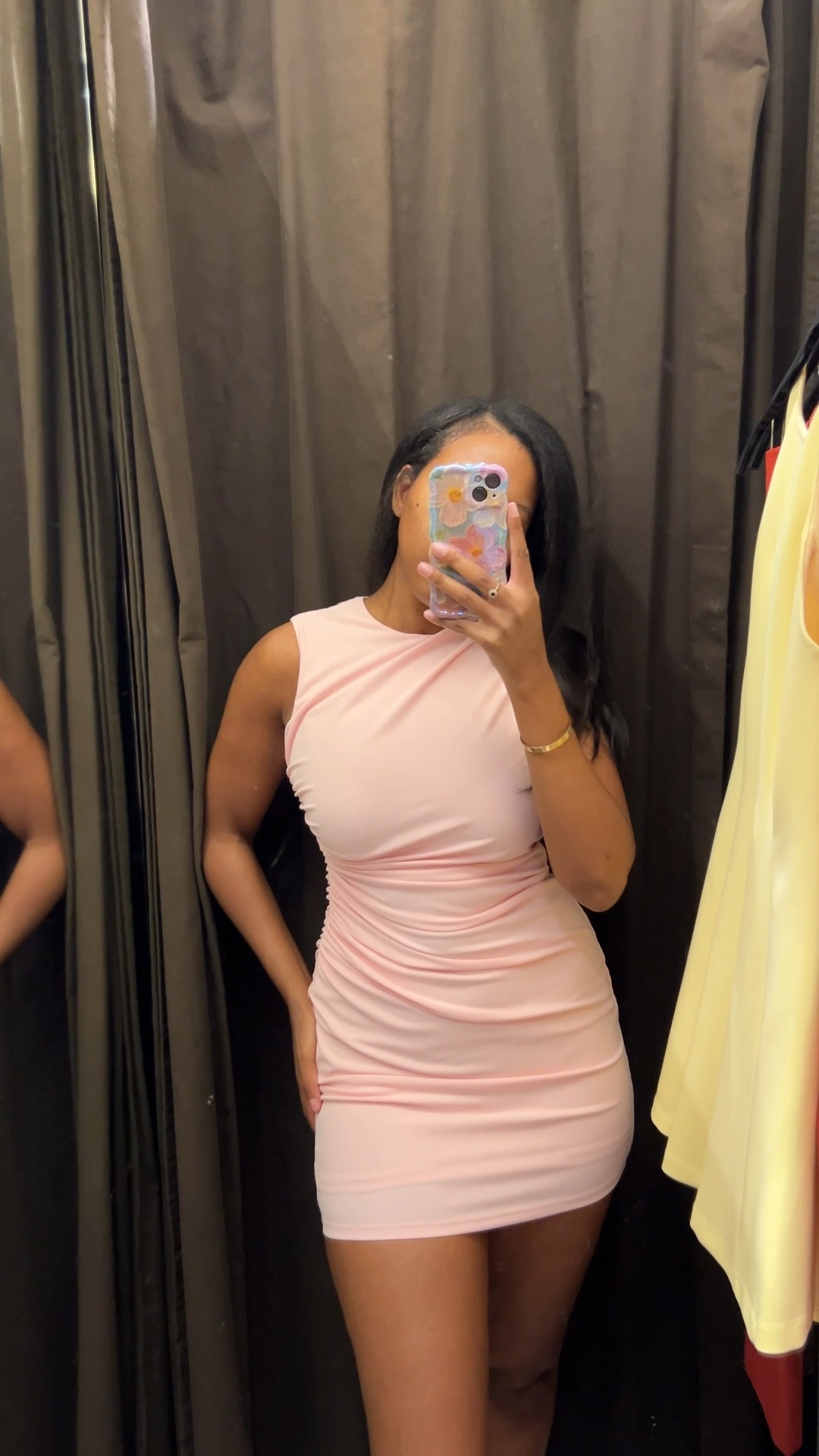 Pink scrunched mini dress- I am wearing a size M- comes in a few different colors
/spring fashion/date night outfit

#LTKParties #LTKFindsUnder50 #LTKTravel