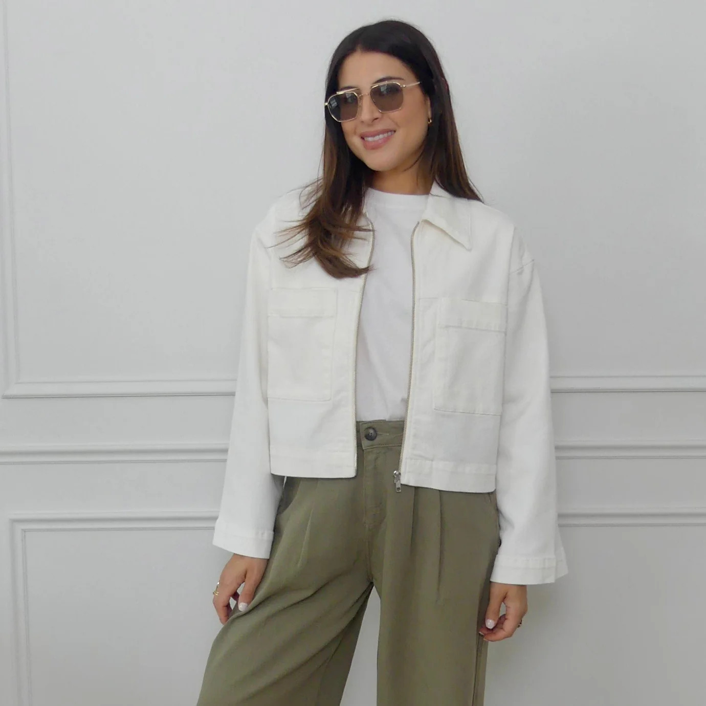 THE ULTIMATE ZIPPED DENIM JACKET - COCONUT MILK | WAT The Brand