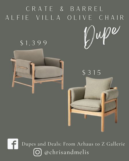 The Crate & Barrel Alfie Villa Olive Chair dupe was restocked! Such a great living room or bedroom accent chair!

Living room furniture, accent chair


#LTKhome