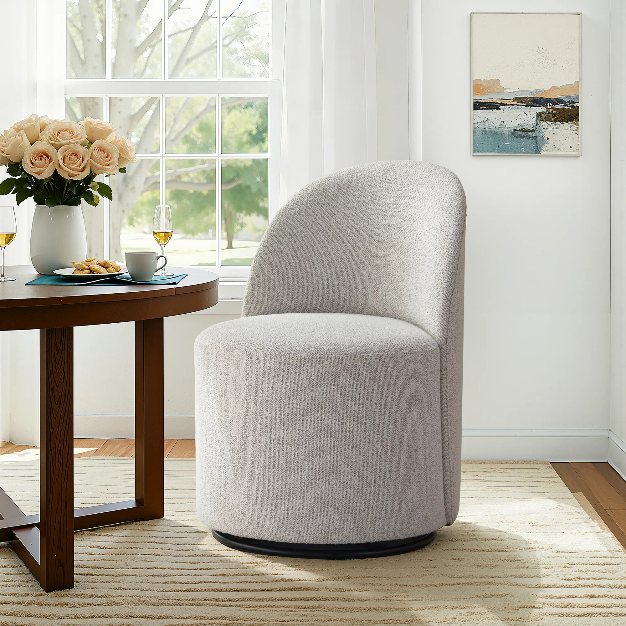 Upholstered Fully Assembled Swivel Dining Chair | Wayfair North America