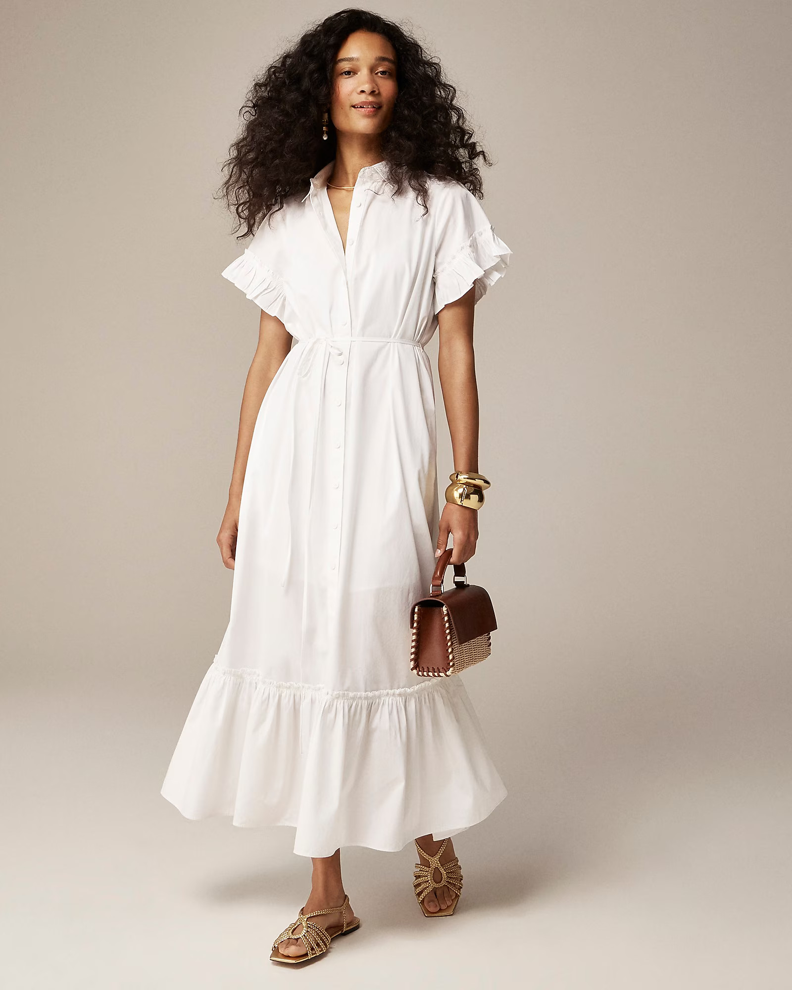 Amelia maxi shirtdress in cotton poplin | J. Crew US