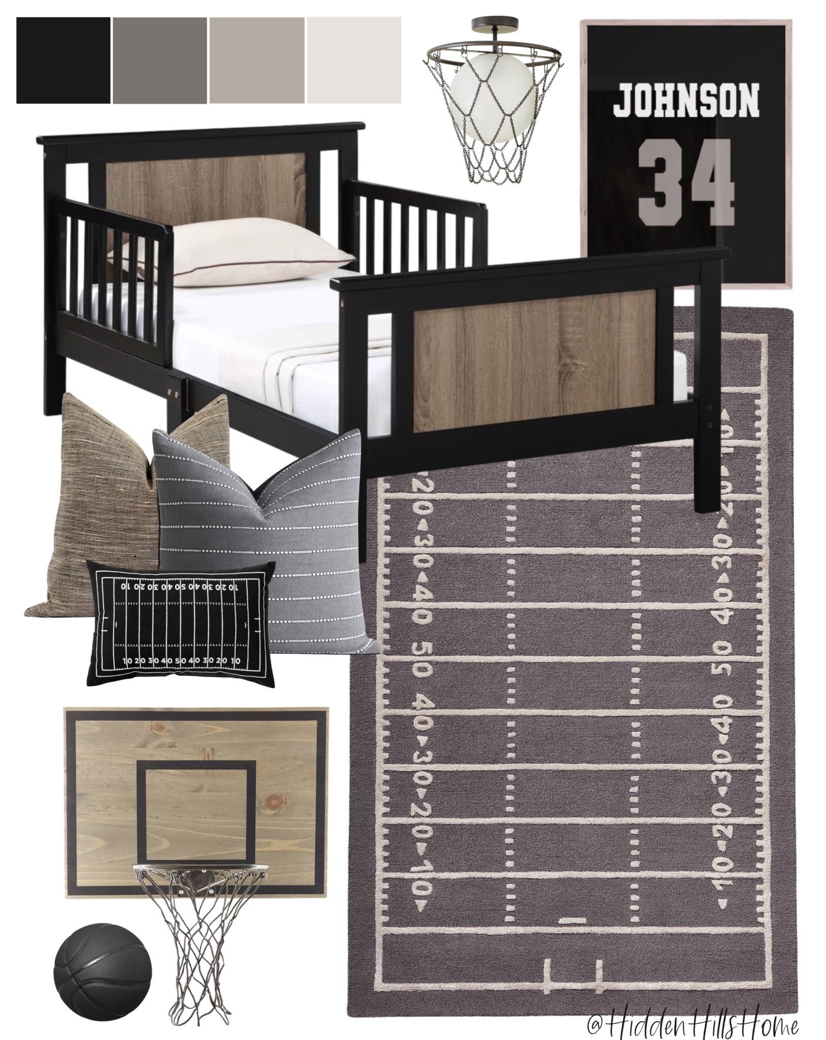 Toddler boys room decor ideas, boys bedroom mood board, kids room design, home decor, toddler bed, boys room decor #football

#LTKHome #LTKSaleAlert #LTKKids