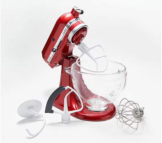 KitchenAid 5-qt Artisan 325W Tilt-Head Stand Mixer w/ Glass Bowl | QVC