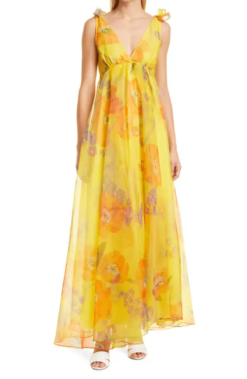 STAUD Dandelion Floral Maxi Dress in California Poppy Goldie at Nordstrom, Size 10 | Nordstrom