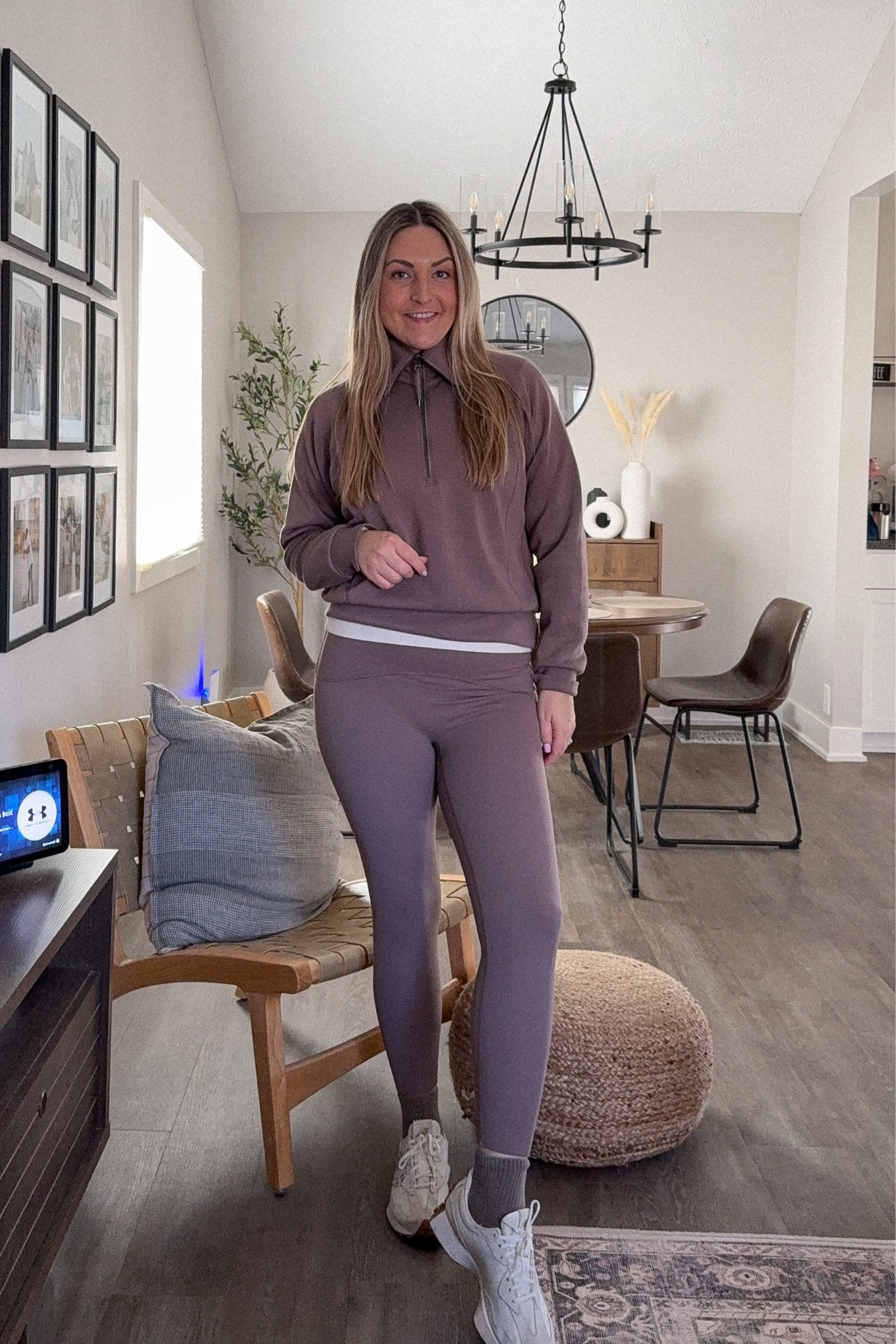 Fave Spanx color!  Love these booty boost leggings and fave air essentials half zip pullover.  I size up in the leggings to a large as they are super compressive but TTS in the pullover in a medium  

Activewear, loungewear, matching set, monochromatic outfit, athleisure wear 

#LTKStyleTip #LTKActive