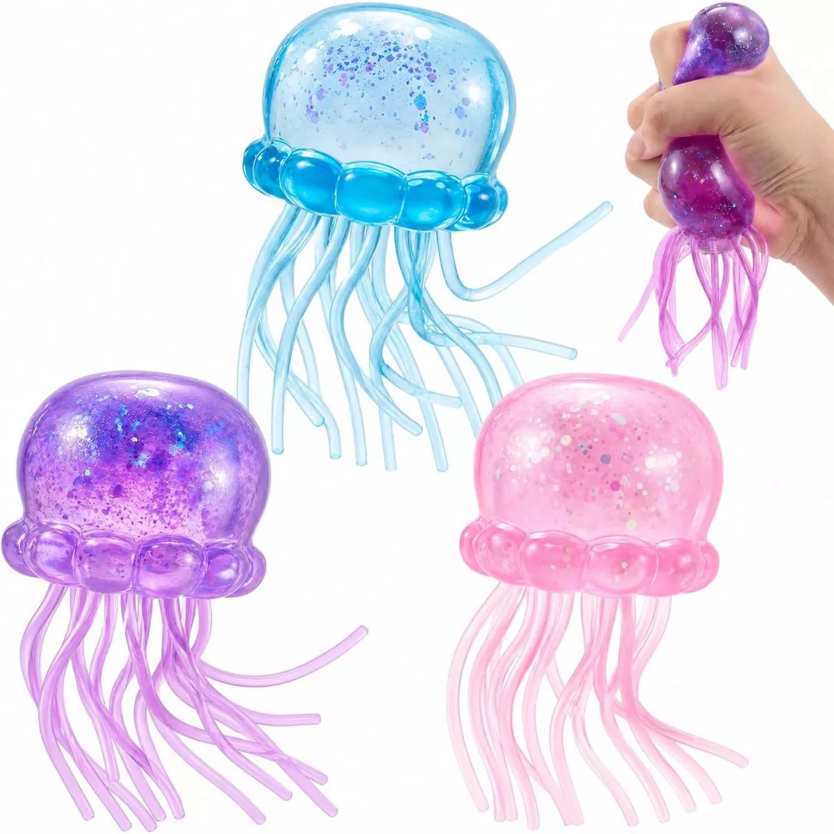 Joyfy 3-Pack Jellyfish Squishy Sensory Squeeze Toys, Stress Relief Anxiety Fidget Toy, Summer Par... | Target
