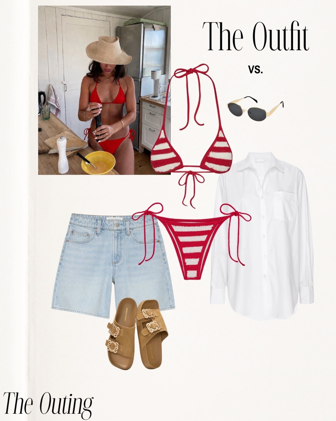Will be wearing this in the 4th of July heat👏🏼👏🏼

Bikini, summer outfit inspo, jorts, button down, sandals, amazon finds for less, sunglasses, red white & blue, boat day, looks for less, Frankie’s bikinis, aritzia