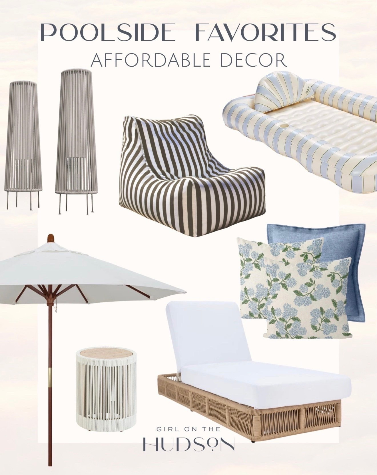 Creating the ultimate poolside setup doesn’t have to come with a luxury price tag. From chic outdoor loungers and patio umbrellas to outdoor pillows, pool floats, and ambient lighting, these affordable finds instantly elevate any backyard retreat.

Poolside decor, outdoor living, patio furniture, backyard oasis, poolside essentials, outdoor lounge chairs, patio umbrella, outdoor pillows, summer entertaining, backyard decor, affordable outdoor decor, pool float, outdoor lighting, patio styling, Girl on the Hudson

#LTKSaleAlert #LTKHome #LTKActive