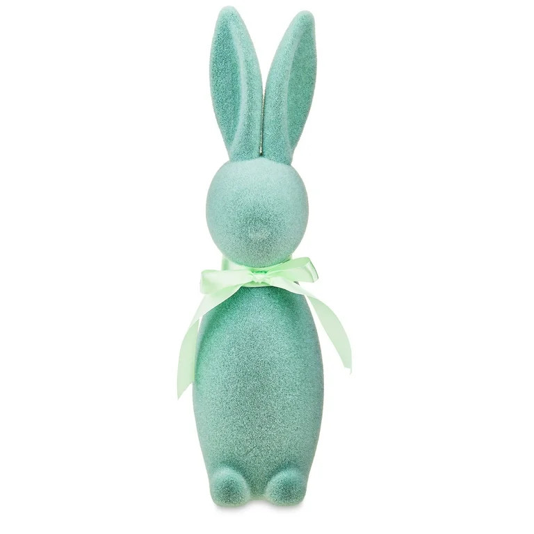 Easter Flocked Bunny Decor, Mint, 16 Inch, by Way To Celebrate | Walmart (US)