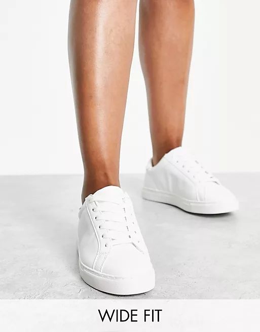 ASOS DESIGN Wide Fit Drama sneakers in white | ASOS (Global)