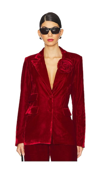 Merene Blazer in Red Velvet | Revolve Clothing (Global)