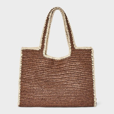 Straw XL Tote Bag - A New Day™ Brown | Target