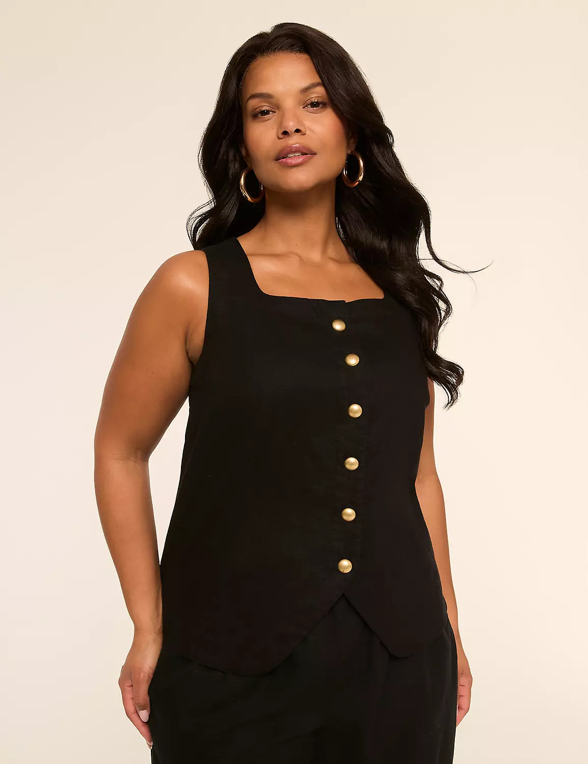 Tailored Linen Vest | LaneBryant | Lane Bryant (US)
