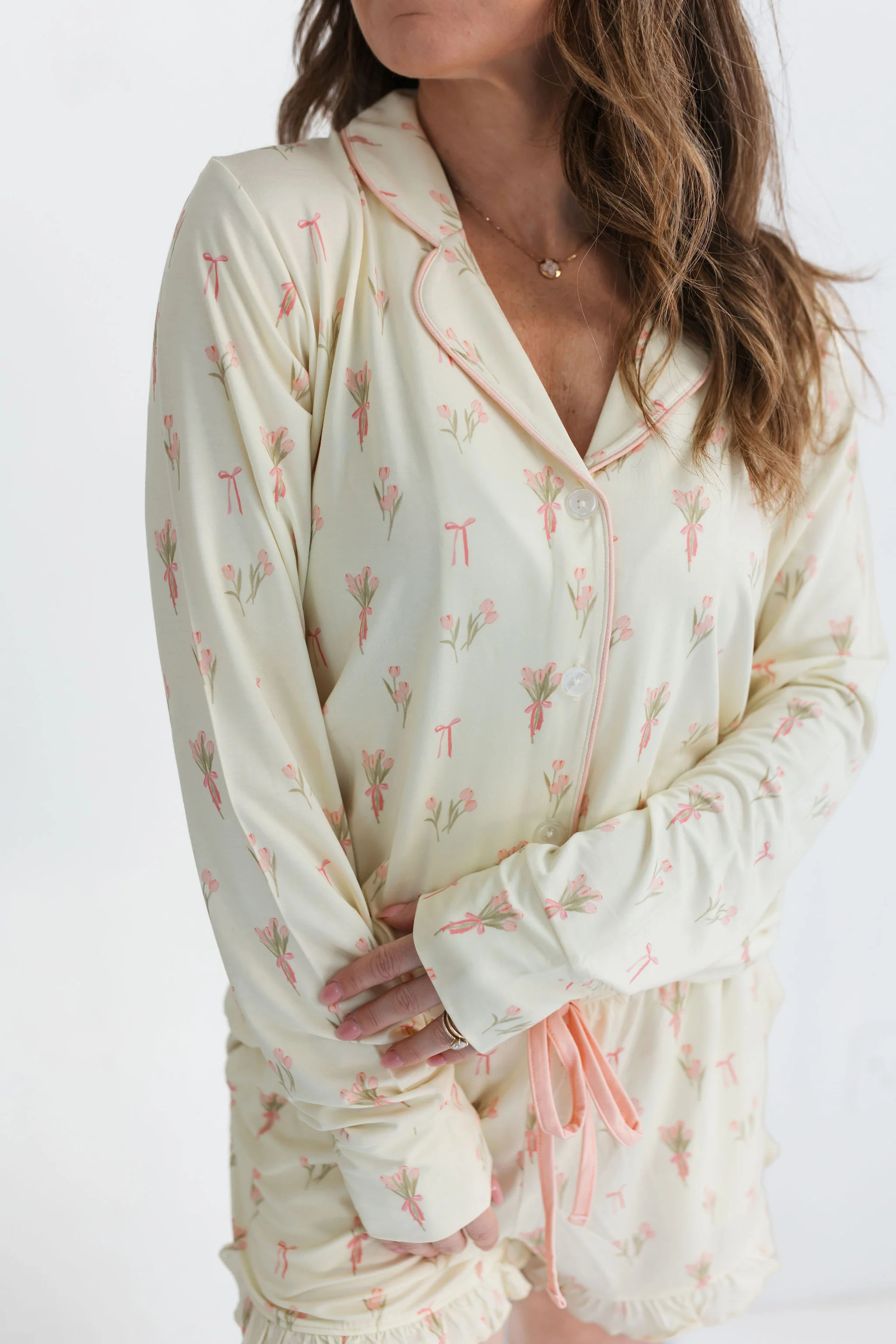 Tulip Fields Women's Long Sleeve Short Set | In My Jammers