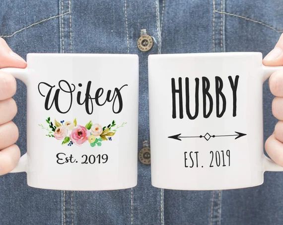 Hubby and Wifey Est 2019 Mug, New Husband Wife Coffee Mug, Husband Wife to Be Wedding Gift Idea, Uni | Etsy (US)
