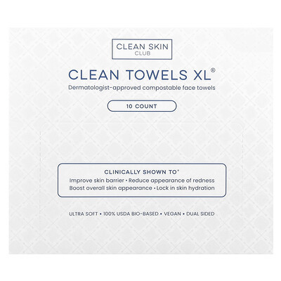 Clean Skin Club, Clean Towels XL®, 10 Count | iHerb